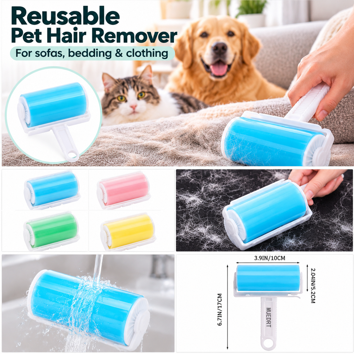 Reusable Pet Hair Remover Roller