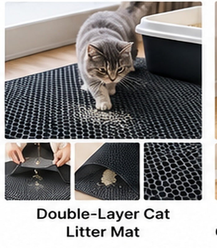 Honeycomb cat litter-trapping mat