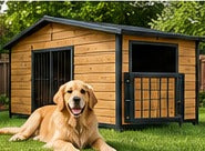Original supplier image of the outdoor wooden dog kennel