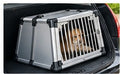 Dog travel crate with secure front door