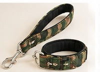 Army camouflage fabric dog lead with metal clip
